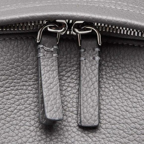 Burberry Grey Leather Embossed Abbeydale Backpack Bag - Picture 10 of 12